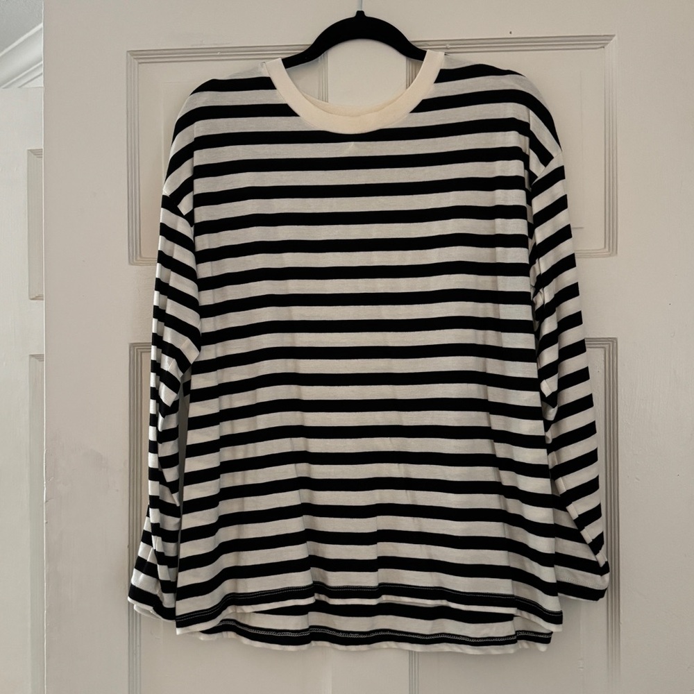 H&M Black and White Striped Tee